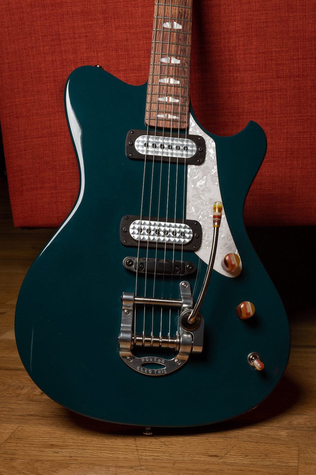 Powers Electric A-Type Fjord Green Electric Guitars / Solid Body