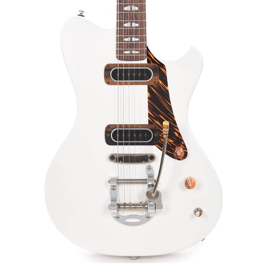 Powers Electric A-Type Pearl White w/PF42 Pickups & Firestripe PIckguard Electric Guitars / Solid Body
