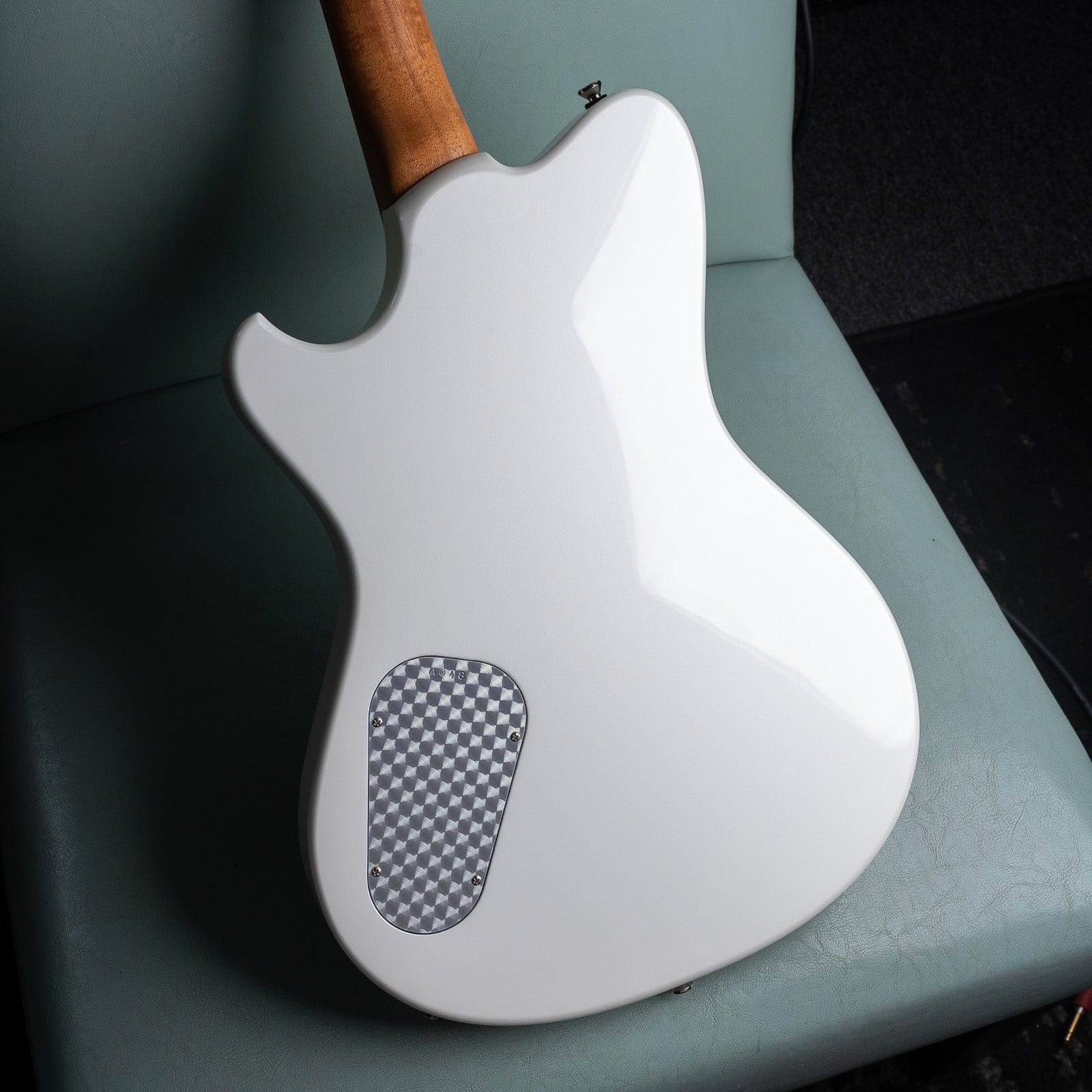 Powers Electric A-Type Pearl White w/PF42 Pickups & Firestripe PIckguard Electric Guitars / Solid Body
