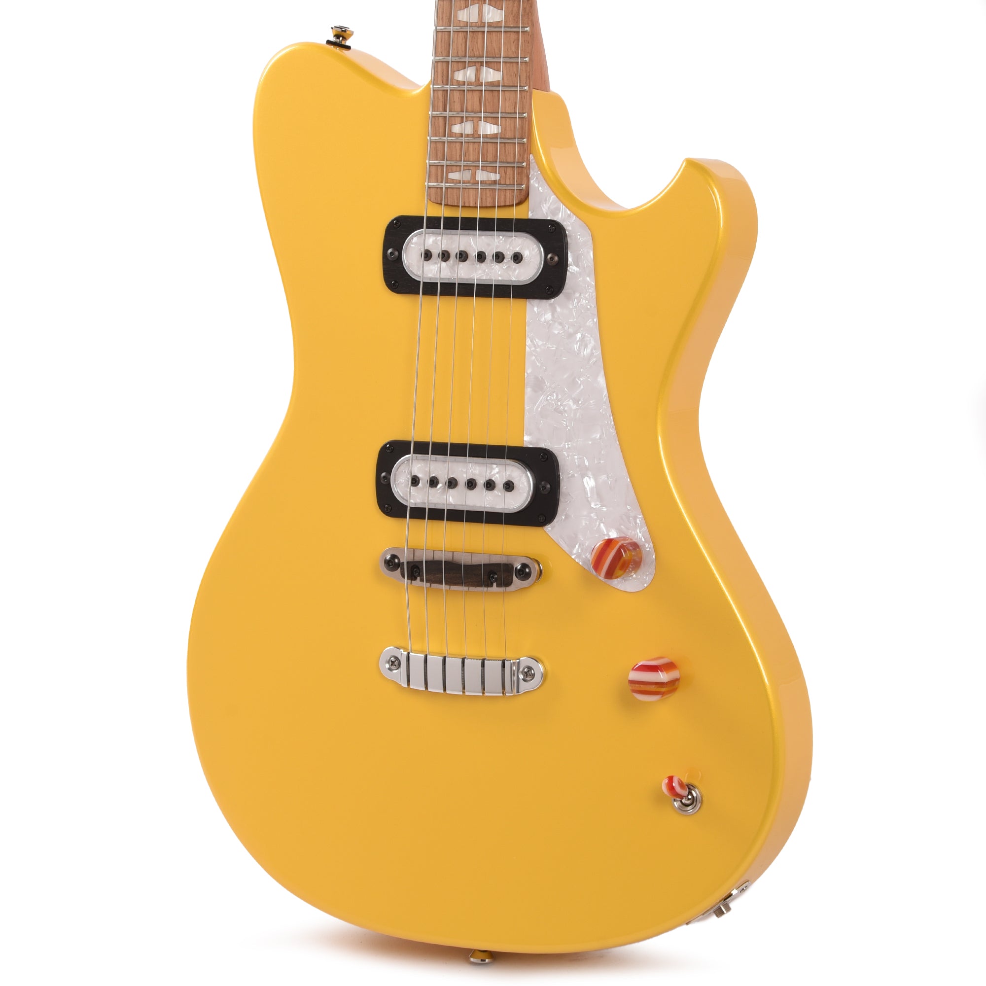 Powers Electric A-Type Saffron Yellow Metallic Hard Tail w/PF42 Pickups Electric Guitars / Solid Body