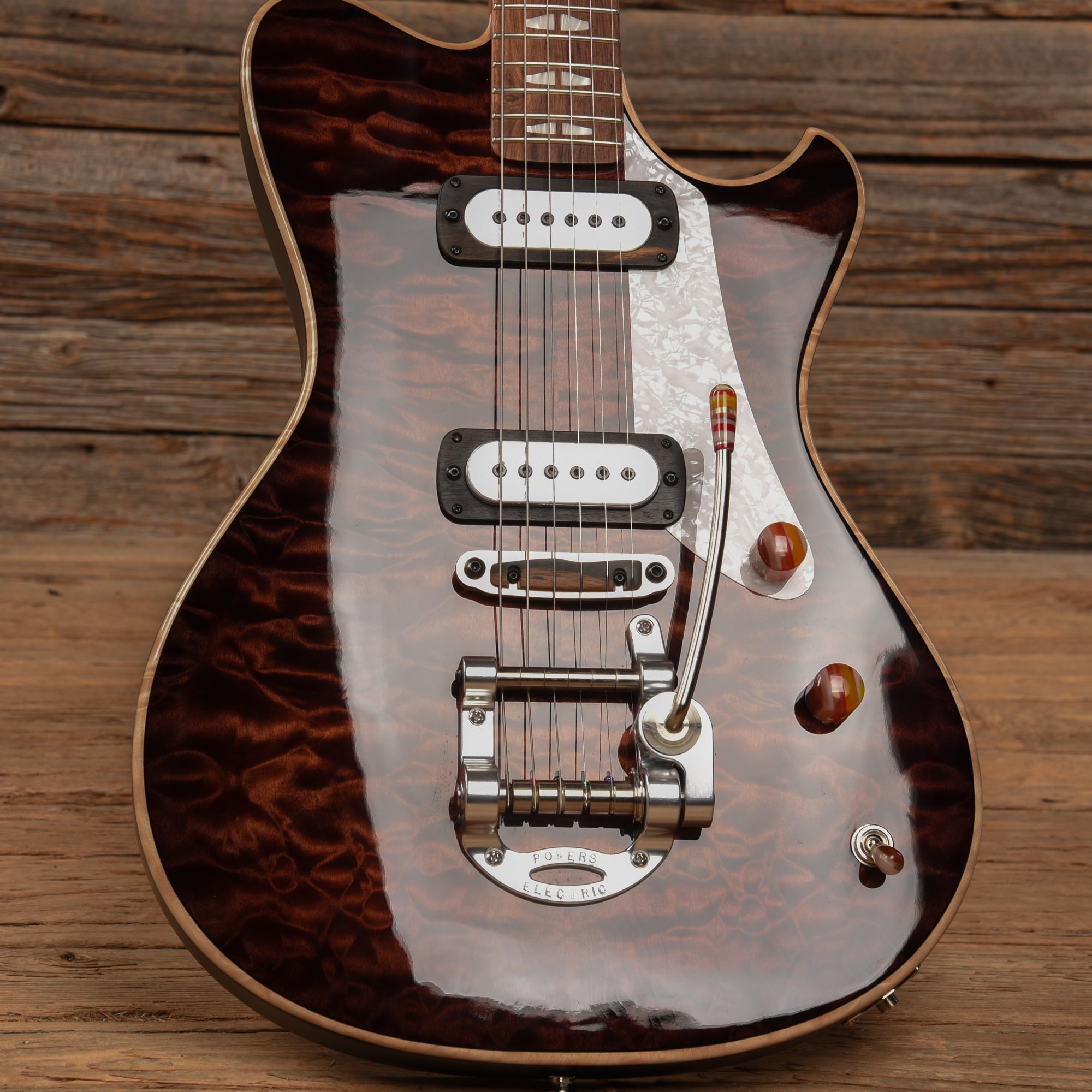 Powers Electric A-Type Select Cabernet Red Electric Guitars / Solid Body