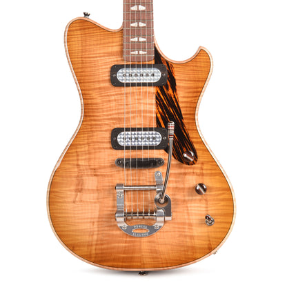 Powers Electric A-Type Select Flame Maple Antique Blonde w/FF42 Pickups Electric Guitars / Solid Body