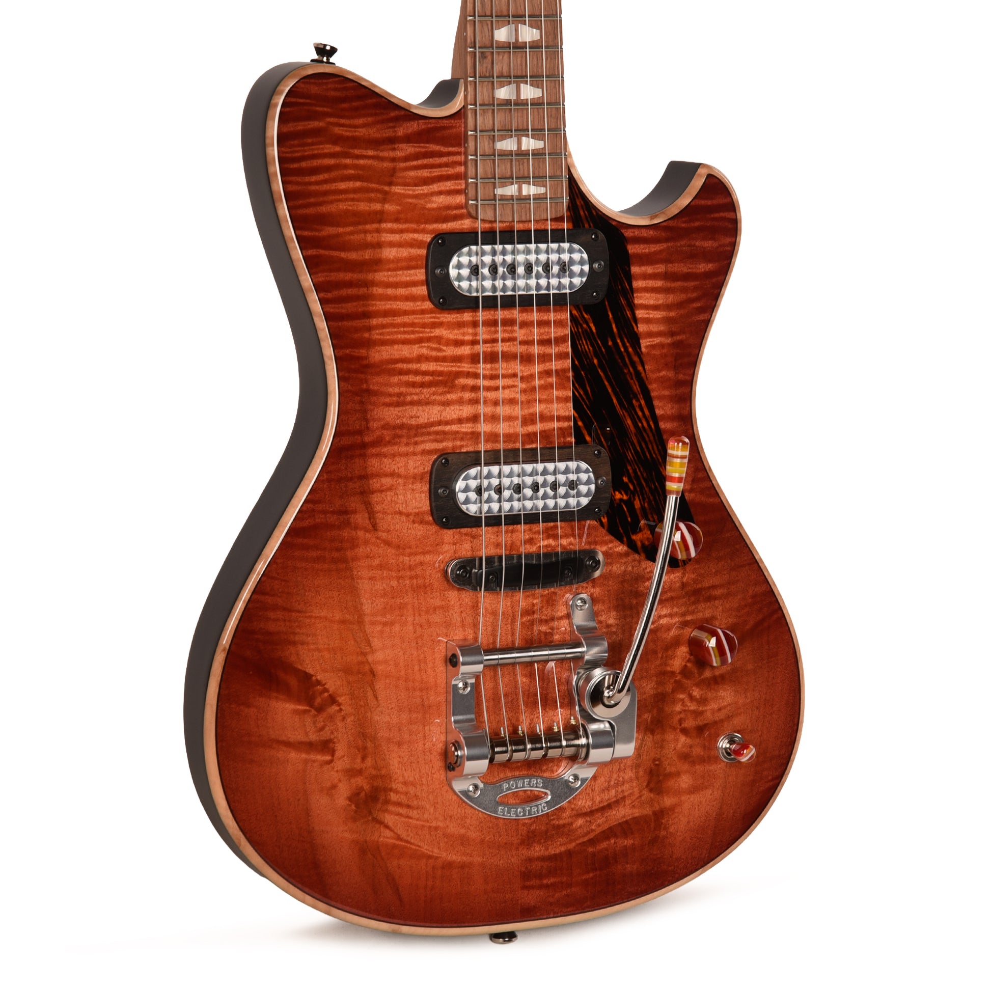 Powers Electric A-Type Select Flame Maple Cosmo Orange w/FF42 Pickups Electric Guitars / Solid Body