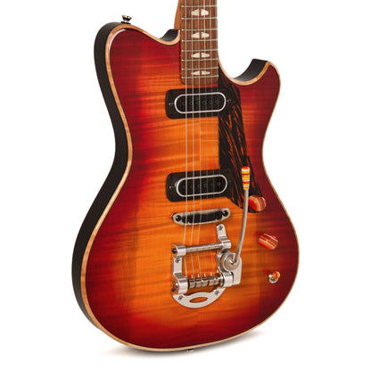 Powers Electric A-Type Select Flame Maple Custom Faded Cherry Sunburst w/PF42 Pickups Electric Guitars / Solid Body
