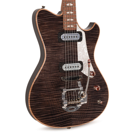 Powers Electric A-Type Select Flame Maple Custom Shark Grey w/FF42 Pickups Electric Guitars / Solid Body