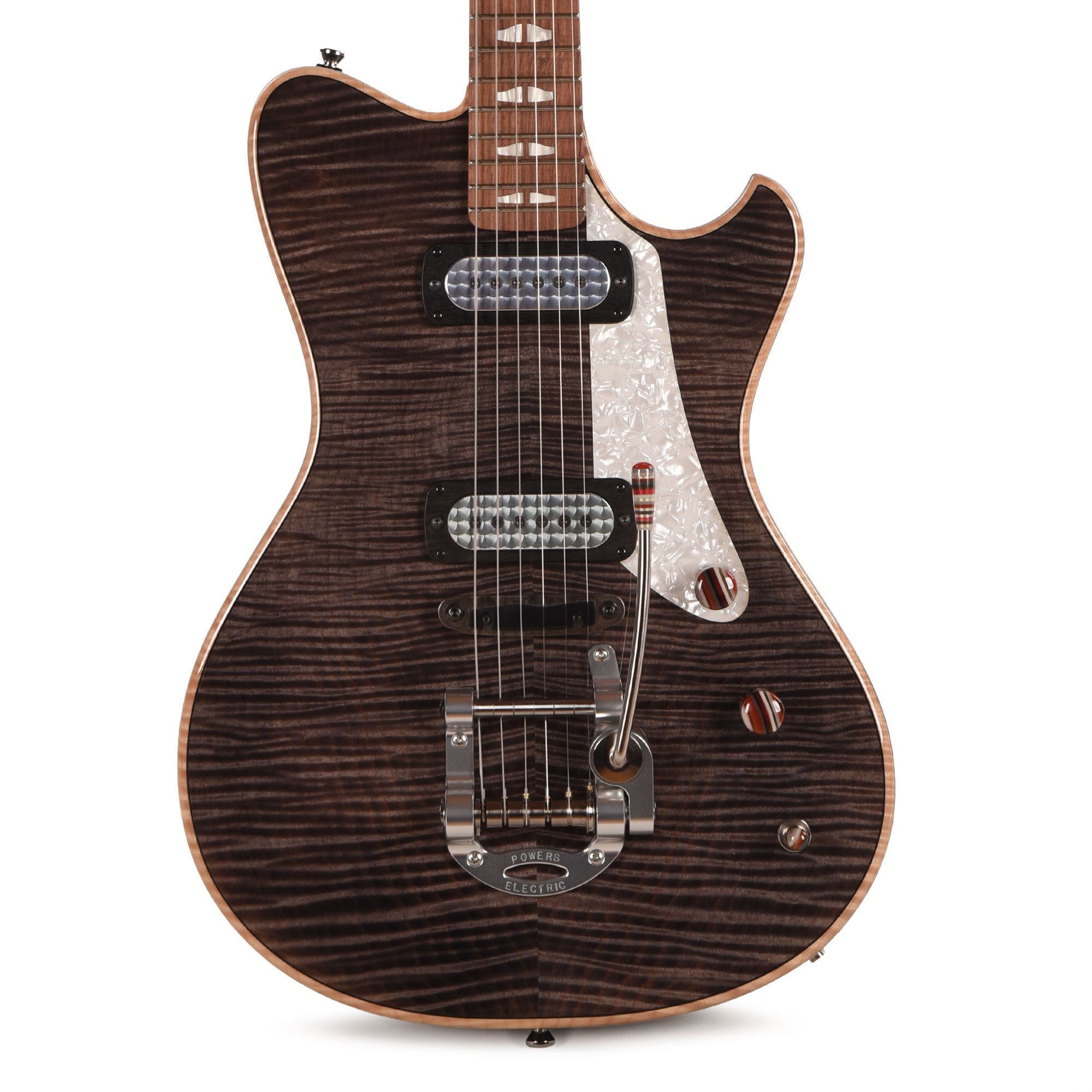 Powers Electric A-Type Select Flame Maple Custom Shark Grey w/FF42 Pickups Electric Guitars / Solid Body