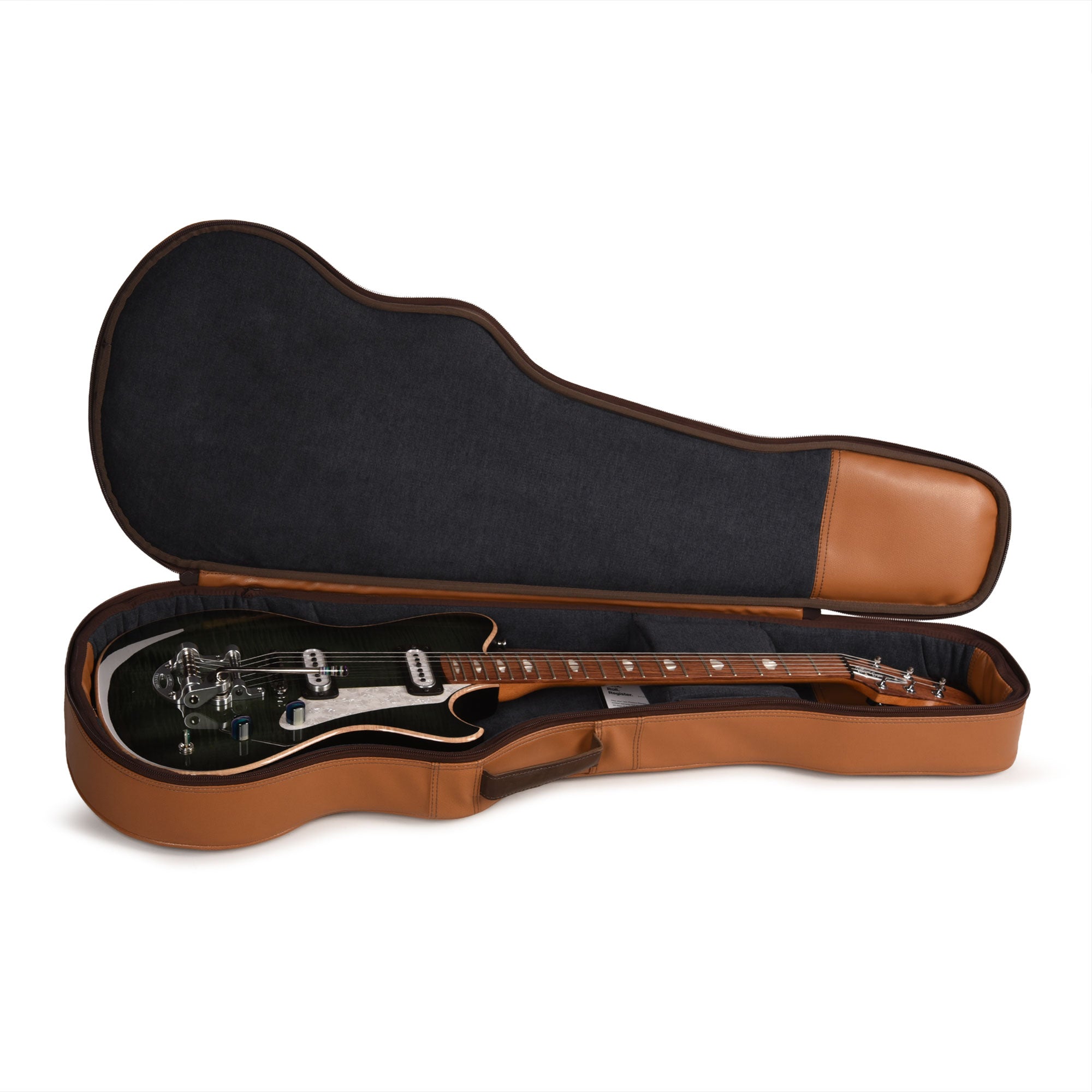 Powers Electric A-Type Select Flame Maple Juniper Green w/PF42 Pickups Electric Guitars / Solid Body