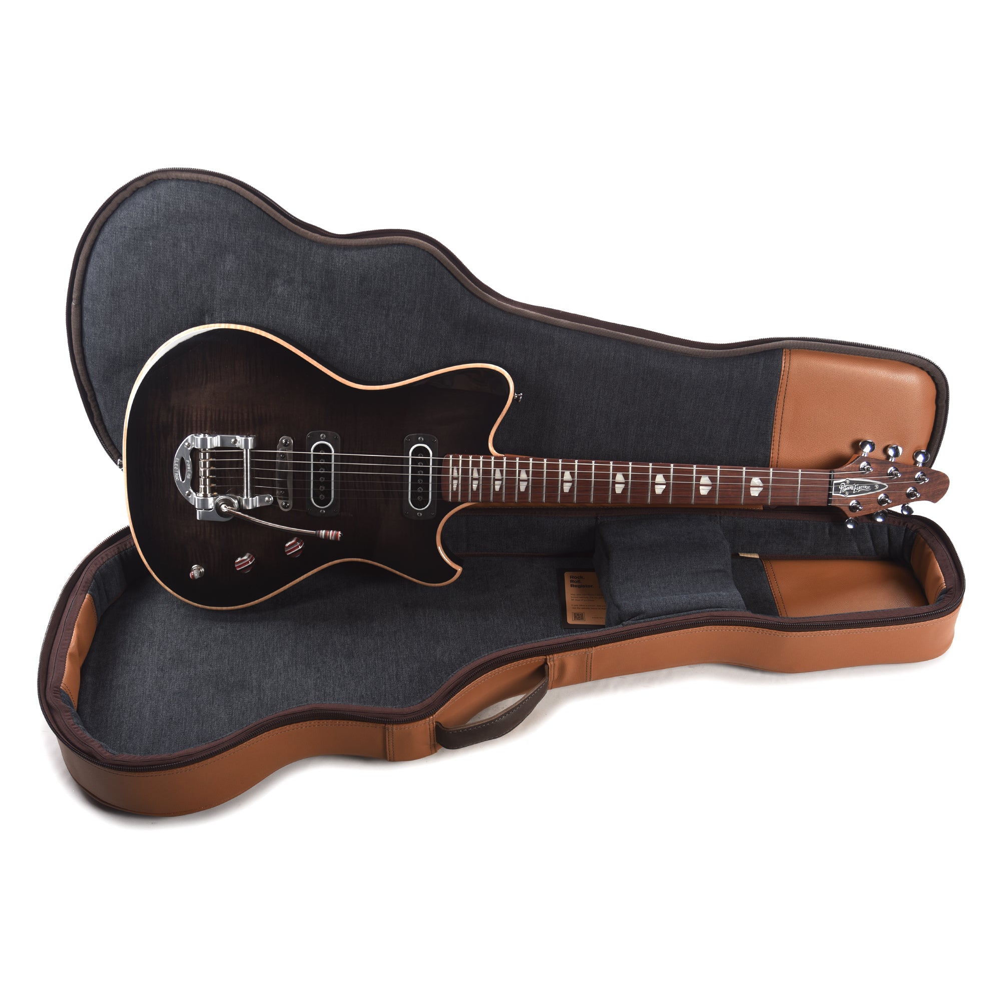 Powers Electric A-Type Select Flame Shadow Black w/PF42 Pickups Electric Guitars / Solid Body