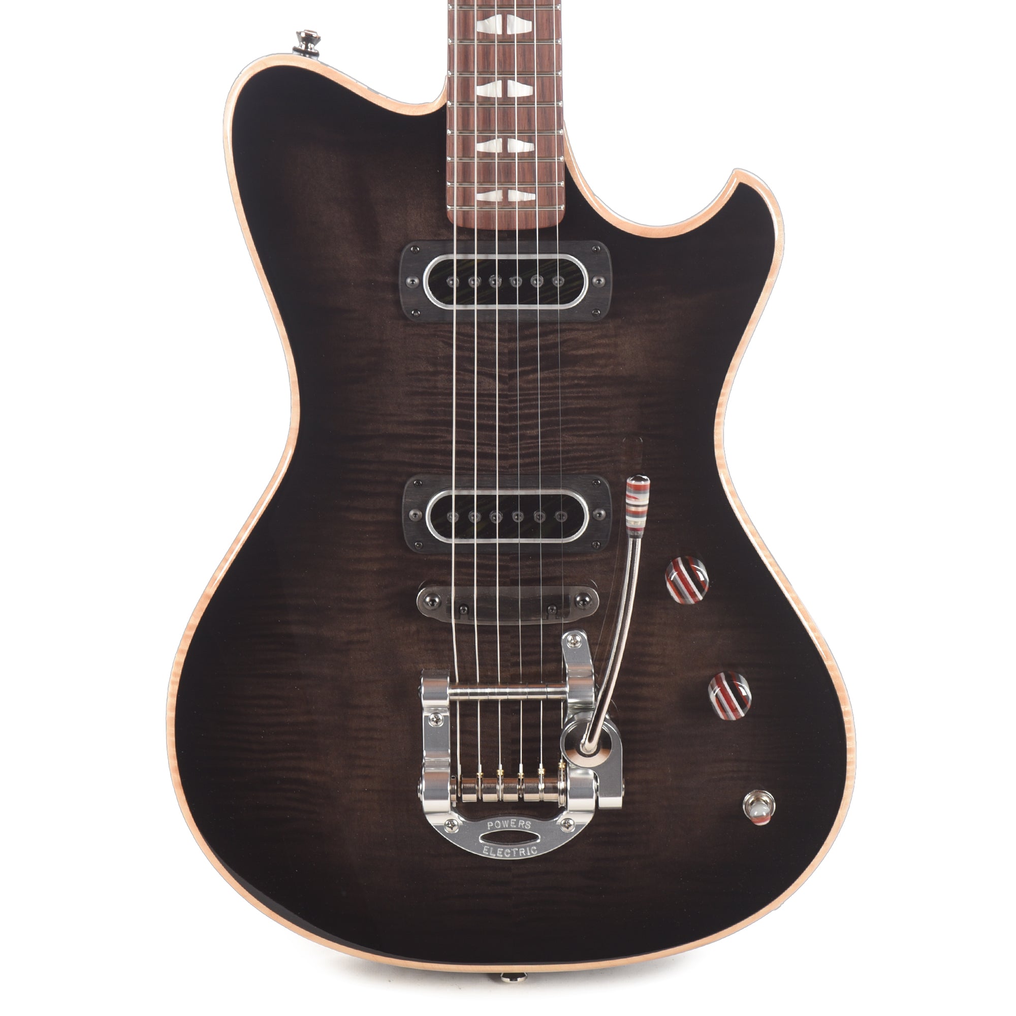 Powers Electric A-Type Select Flame Shadow Black w/PF42 Pickups Electric Guitars / Solid Body