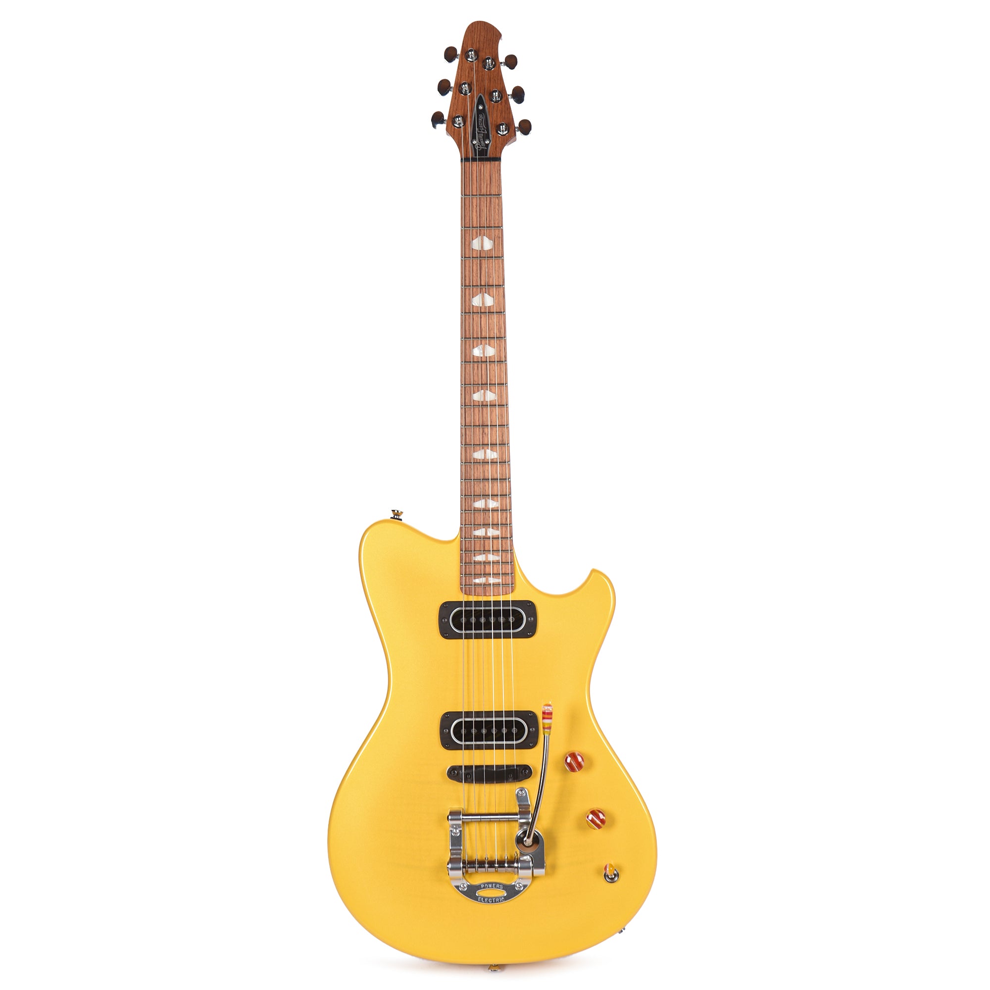 Powers Electric A-Type Select Flame Transparent Saffron Yellow Metallic w/PF42 Pickups Electric Guitars / Solid Body