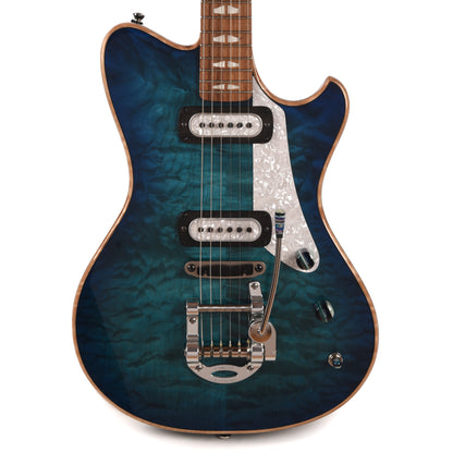 Powers Electric A-Type Select Quilt Blue Lagoon w/PF42 Pickups Electric Guitars / Solid Body