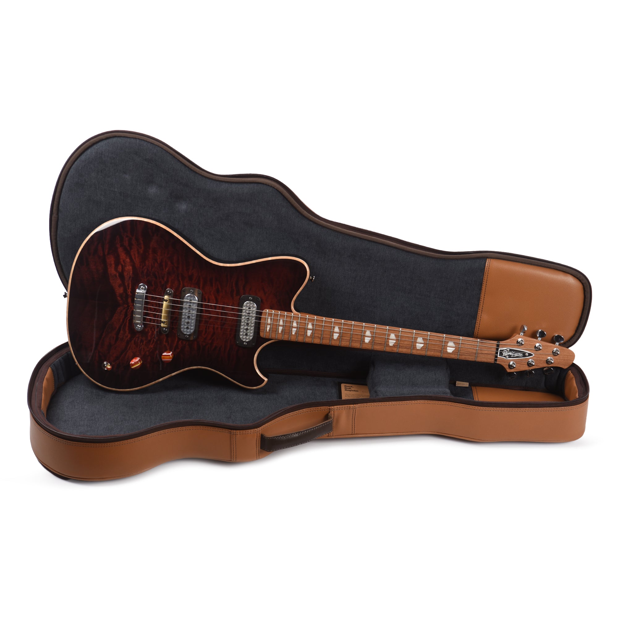 Powers Electric A-Type Select Quilt Cabernet Red Hardtail w/FF42 Pickups Electric Guitars / Solid Body