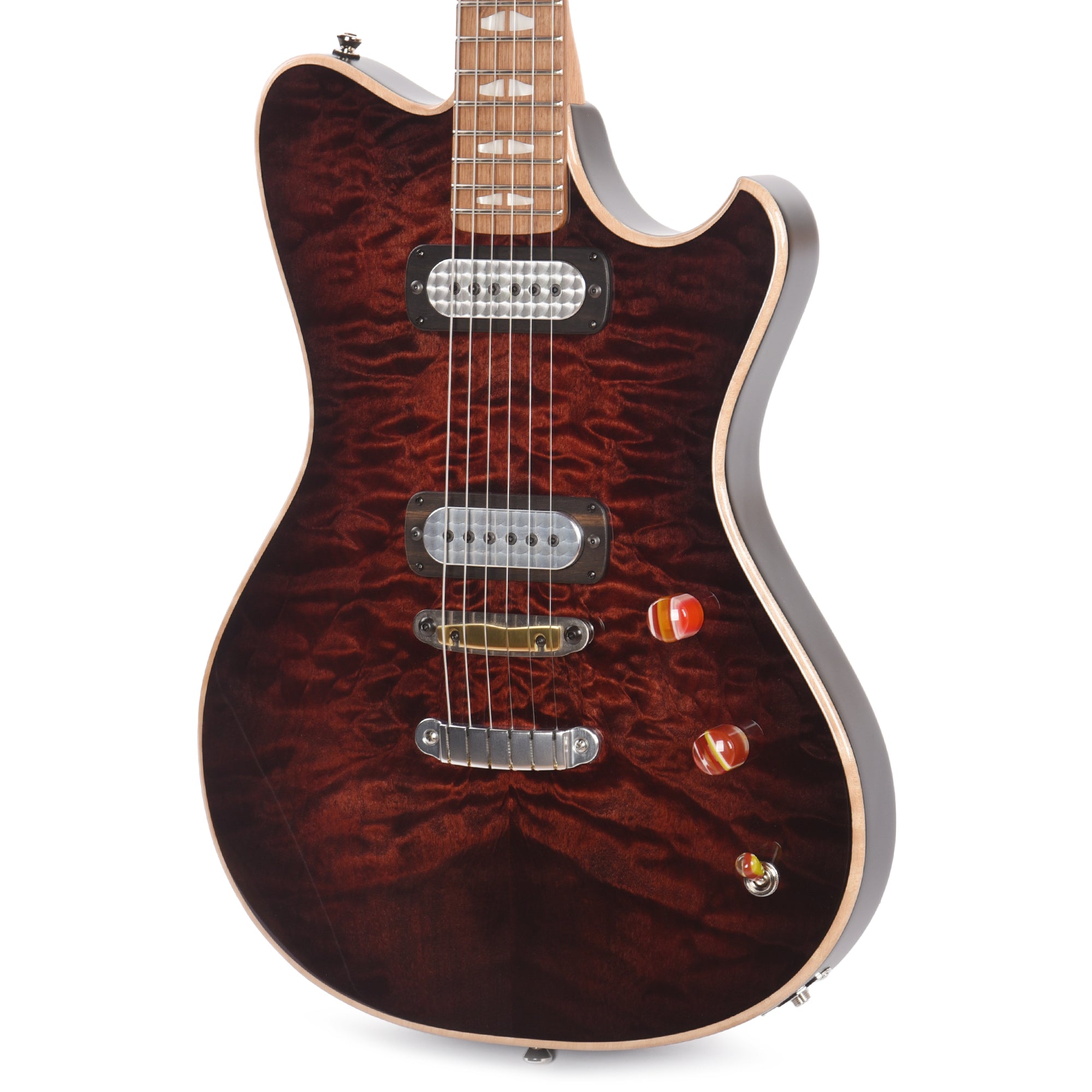 Powers Electric A-Type Select Quilt Cabernet Red Hardtail w/FF42 Pickups Electric Guitars / Solid Body