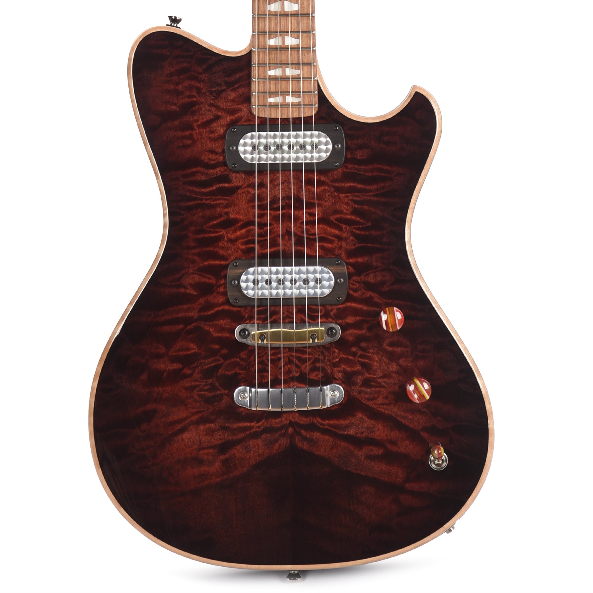 Powers Electric A-Type Select Quilt Cabernet Red Hardtail w/FF42 Pickups Electric Guitars / Solid Body