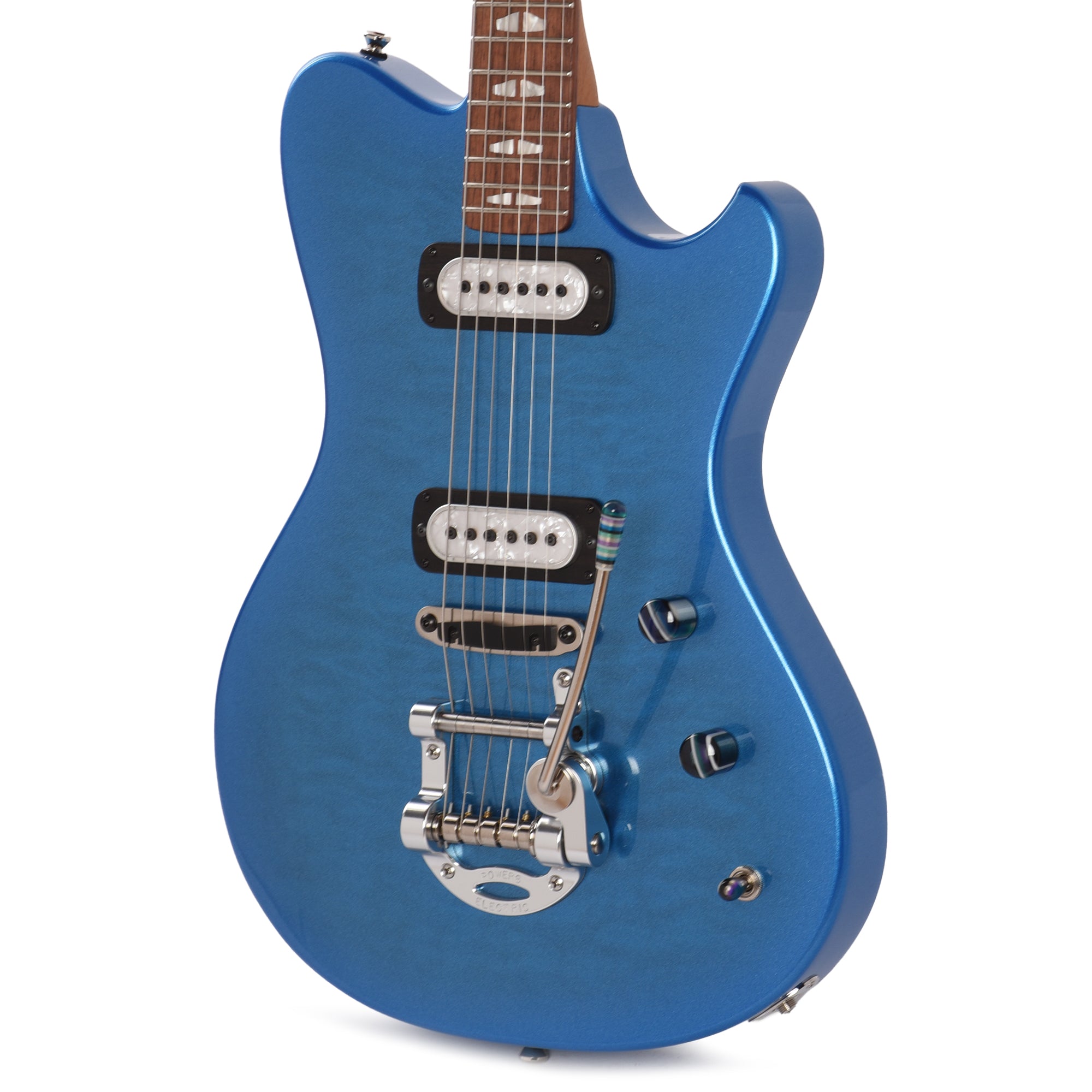 Powers Electric A-Type Select Quilt Ghost Flame Cruise Night Blue w/PF42 Pickups Electric Guitars / Solid Body