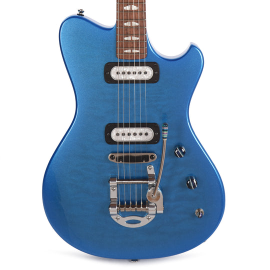 Powers Electric A-Type Select Quilt Ghost Flame Cruise Night Blue w/PF42 Pickups Electric Guitars / Solid Body