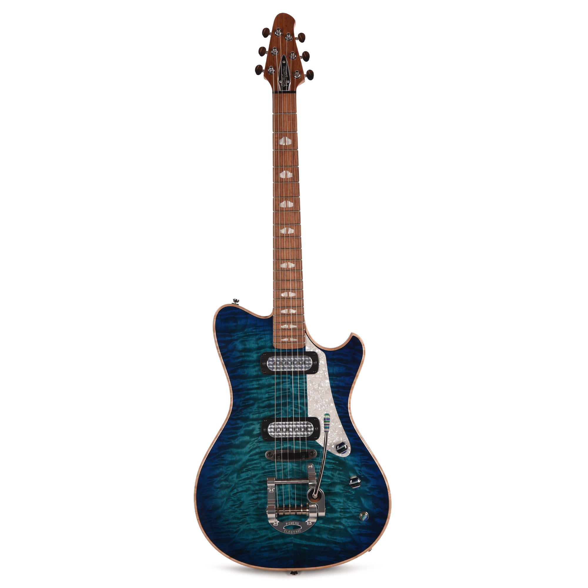 Powers Electric A-Type Select Quilt Maple Blue Lagoon w/FF42 Pickups Electric Guitars / Solid Body