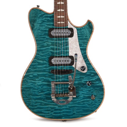 Powers Electric A-Type Select Quilt Maple Custom Koi Blue w/FF42 Pickups Electric Guitars / Solid Body