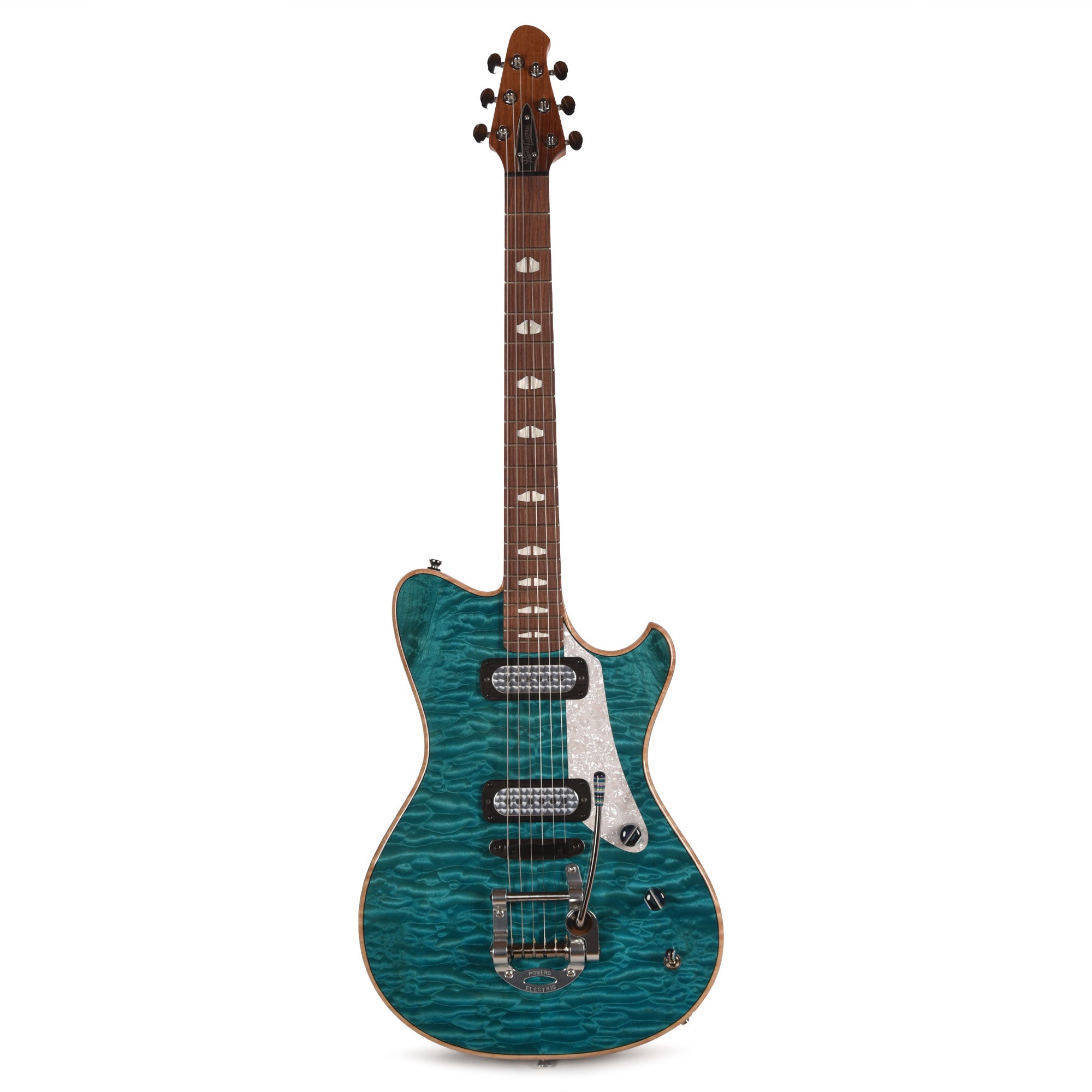 Powers Electric A-Type Select Quilt Maple Custom Koi Blue w/FF42 Pickups Electric Guitars / Solid Body