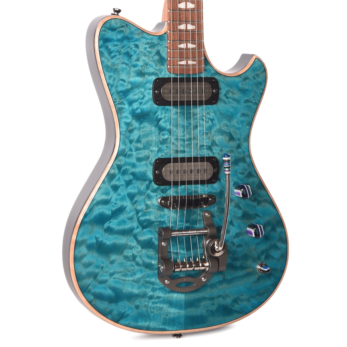 Powers Electric A-Type Select Quilt Maple Custom Koi Blue w/FF42 Pickups Electric Guitars / Solid Body