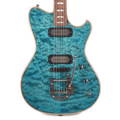 Powers Electric A-Type Select Quilt Maple Custom Koi Blue w/FF42 Pickups Electric Guitars / Solid Body