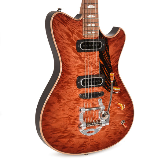 Powers Electric A-Type Select Quilt Maple Sweet Tea Orange w/PF42 Pickups Electric Guitars / Solid Body