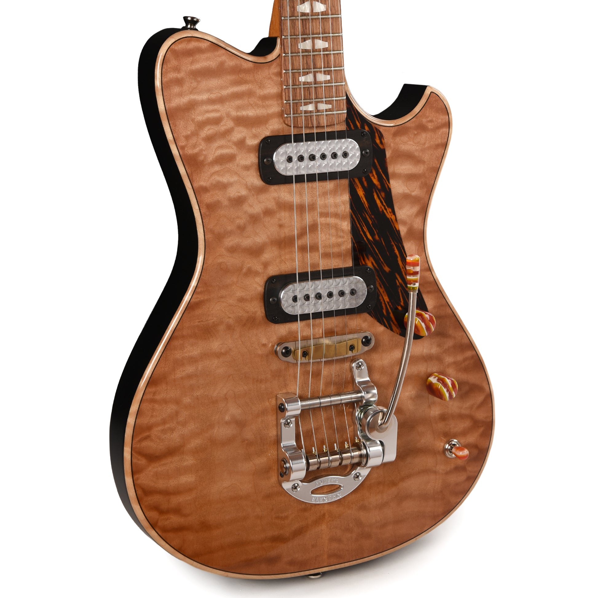 Powers Electric A-Type Select Quilted Maple "A500" 500th Guitar Pale Ale w/FF42 Pickups Electric Guitars / Solid Body