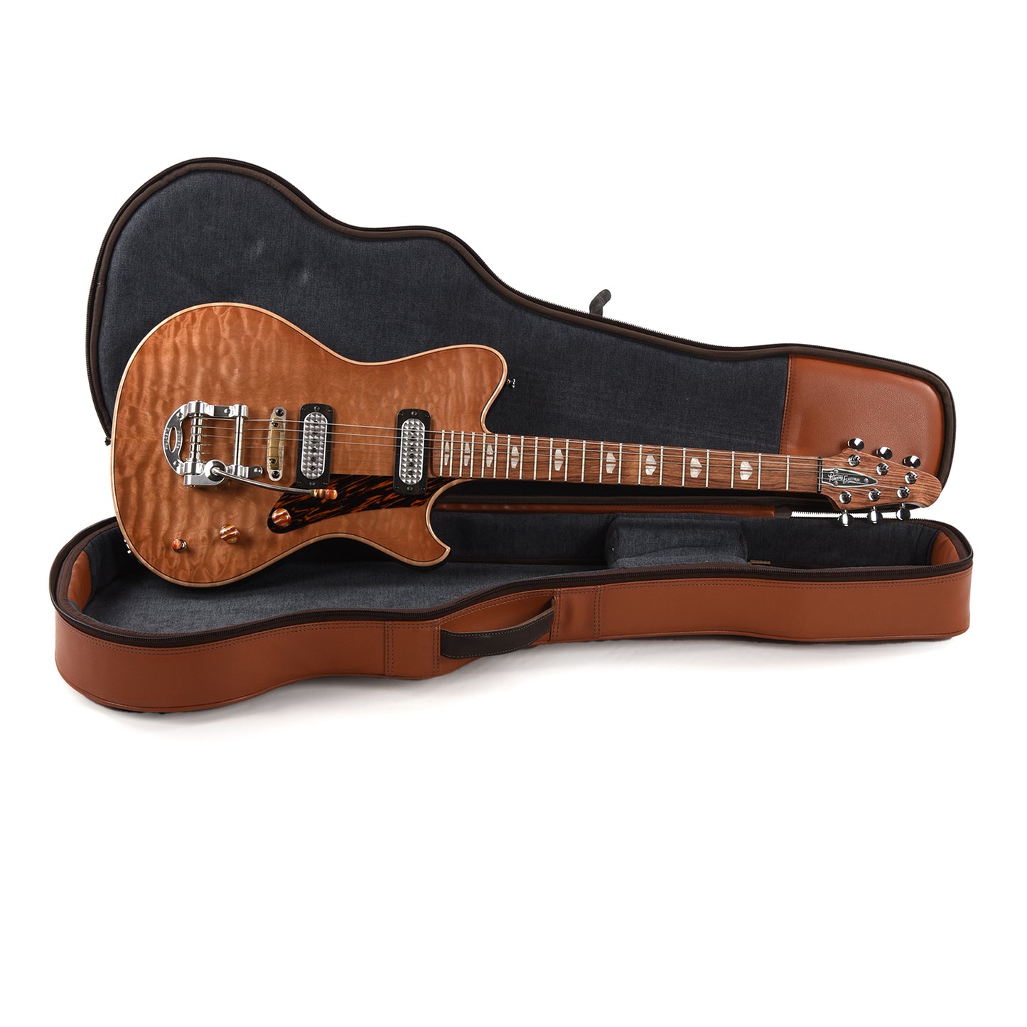 Powers Electric A-Type Select Quilted Maple "A500" 500th Guitar Pale Ale w/FF42 Pickups Electric Guitars / Solid Body