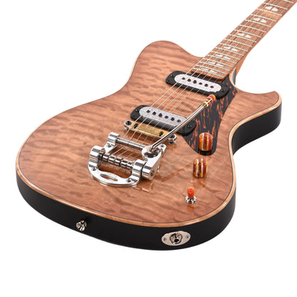 Powers Electric A-Type Select Quilted Maple "A500" 500th Guitar Pale Ale w/FF42 Pickups Electric Guitars / Solid Body