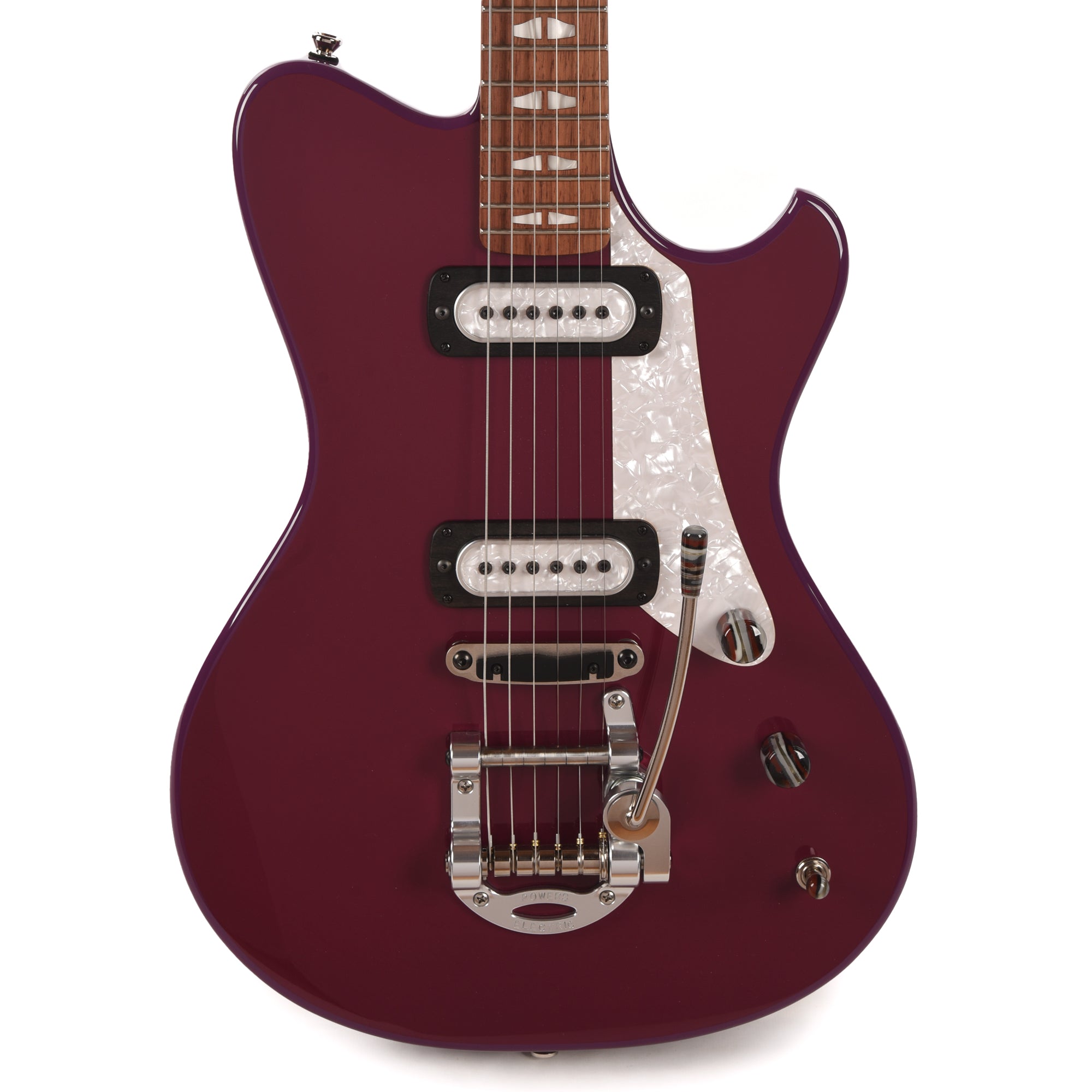 Powers Electric A-Type Two-Tone Aubergine Top & Ruby Star Back/Sides w/PF42 Pickups Electric Guitars / Solid Body