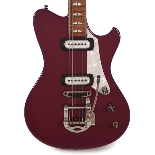 Powers Electric A-Type Two-Tone Aubergine Top & Ruby Star Back/Sides w/PF42 Pickups Electric Guitars / Solid Body