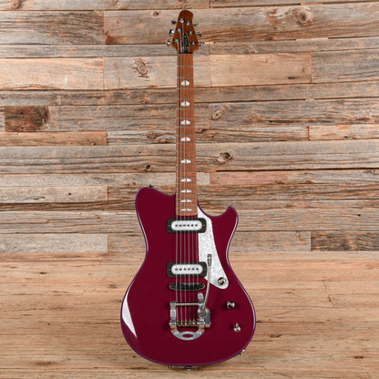 Powers Electric A-Type Two-Tone Aubergine Top & Ruby Star Back/Sides w/PF42 Pickups Electric Guitars / Solid Body