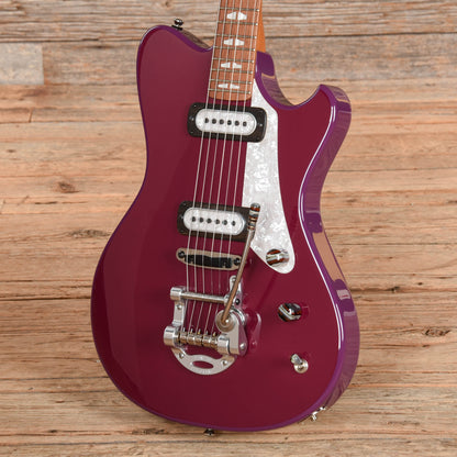 Powers Electric A-Type Two-Tone Aubergine Top & Ruby Star Back/Sides w/PF42 Pickups Electric Guitars / Solid Body