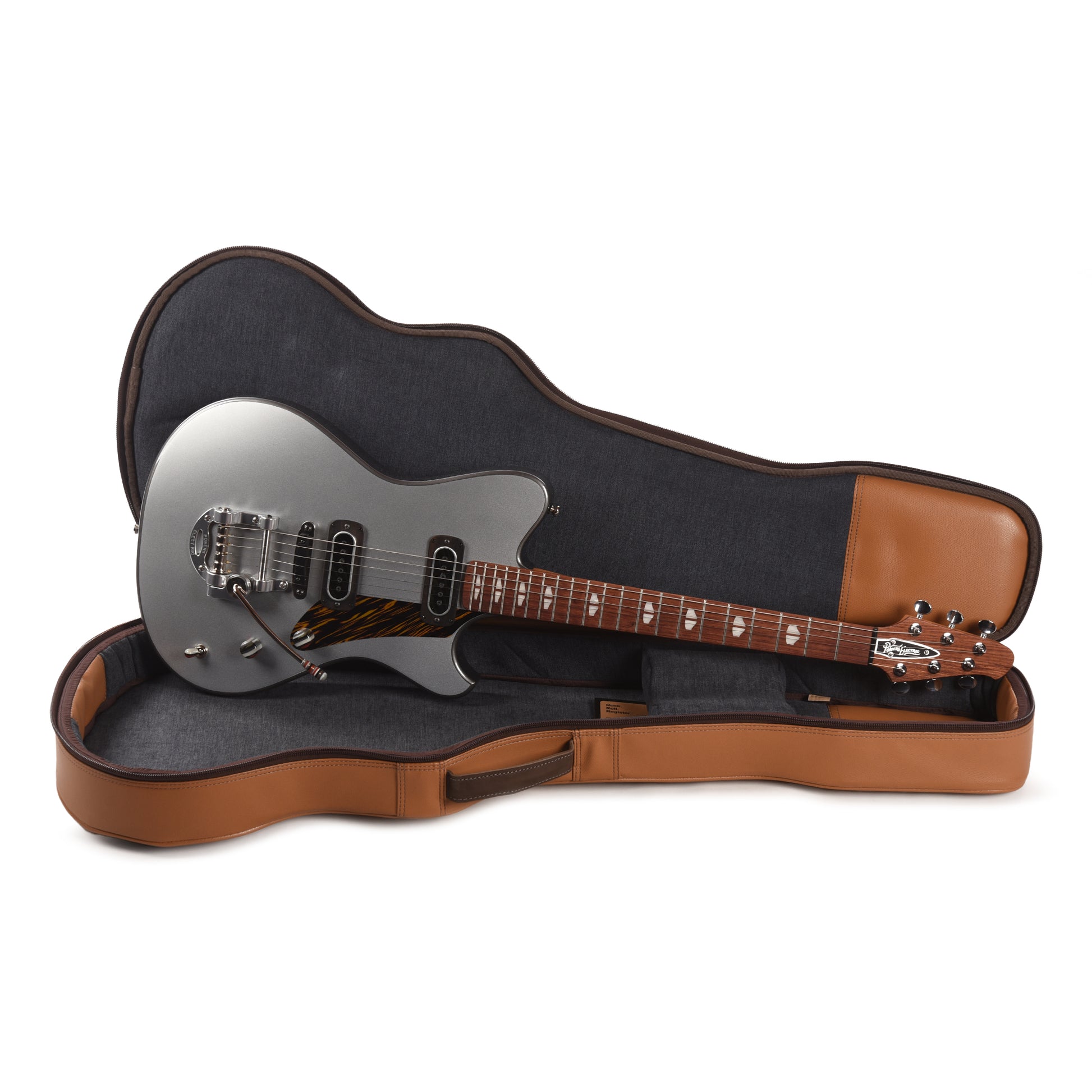 Powers Electric A-Type Two-Tone Dolomite Silver Top & London Grey Back/Sides w/PF42 Pickups Electric Guitars / Solid Body