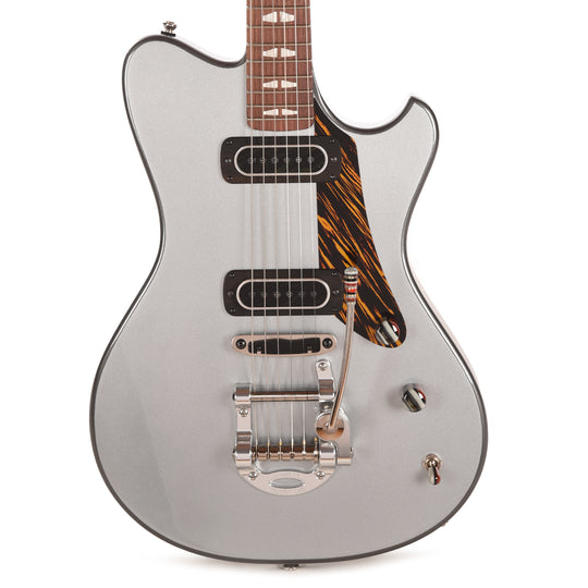Powers Electric A-Type Two-Tone Dolomite Silver Top & London Grey Back/Sides w/PF42 Pickups Electric Guitars / Solid Body
