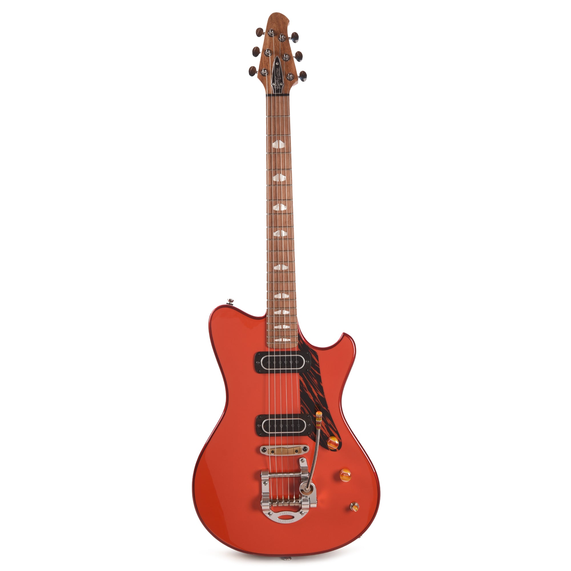 Powers Electric A-Type Two-Tone Hemi Orange Top & Crystal Red Metallic Back/Sides w/PF42 Pickups Electric Guitars / Solid Body