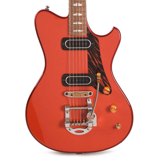 Powers Electric A-Type Two-Tone Hemi Orange Top & Crystal Red Metallic Back/Sides w/PF42 Pickups Electric Guitars / Solid Body
