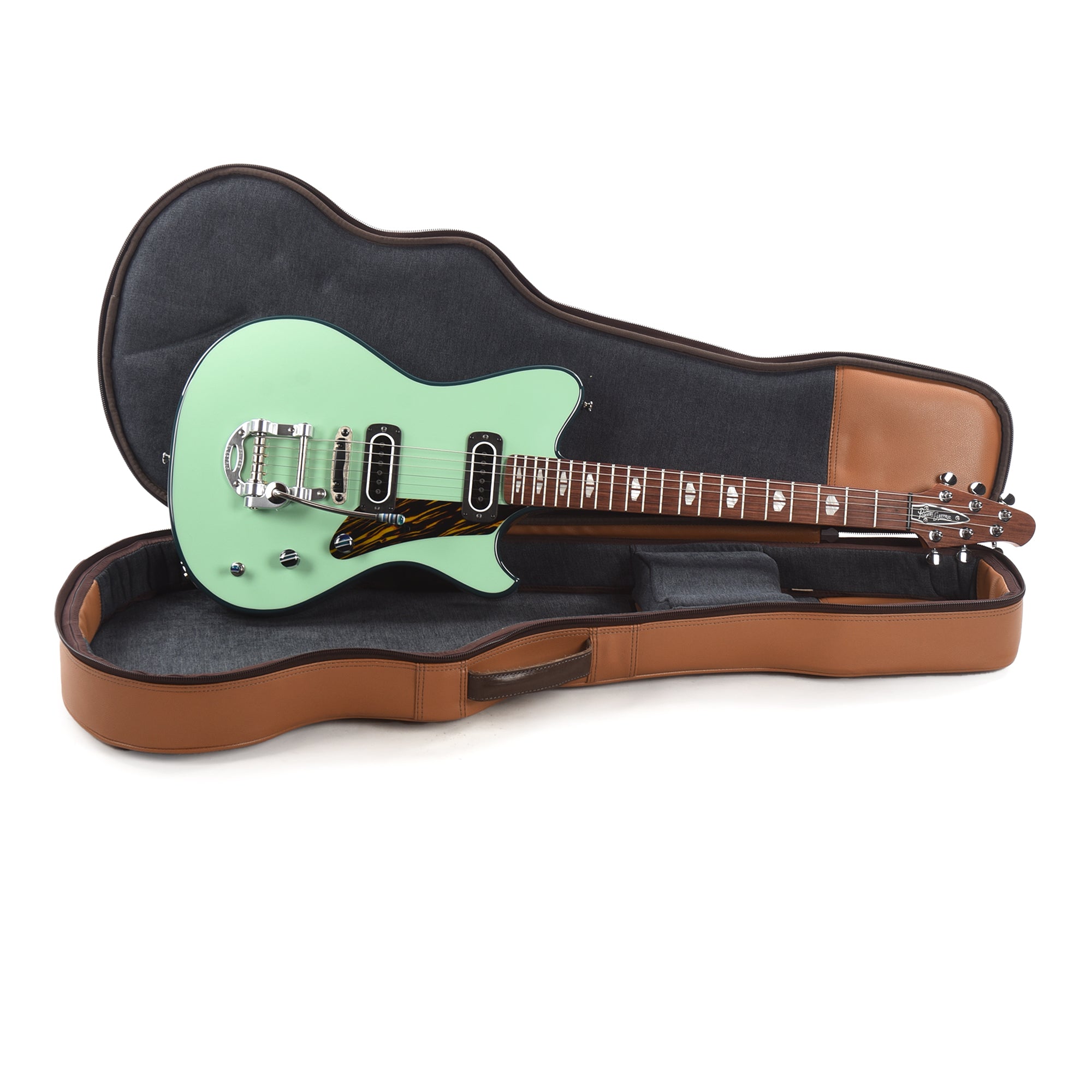 Powers Electric A-Type Two-Tone Mint Green Top & Fjord Green Back/Sides w/PF42 Pickups Electric Guitars / Solid Body