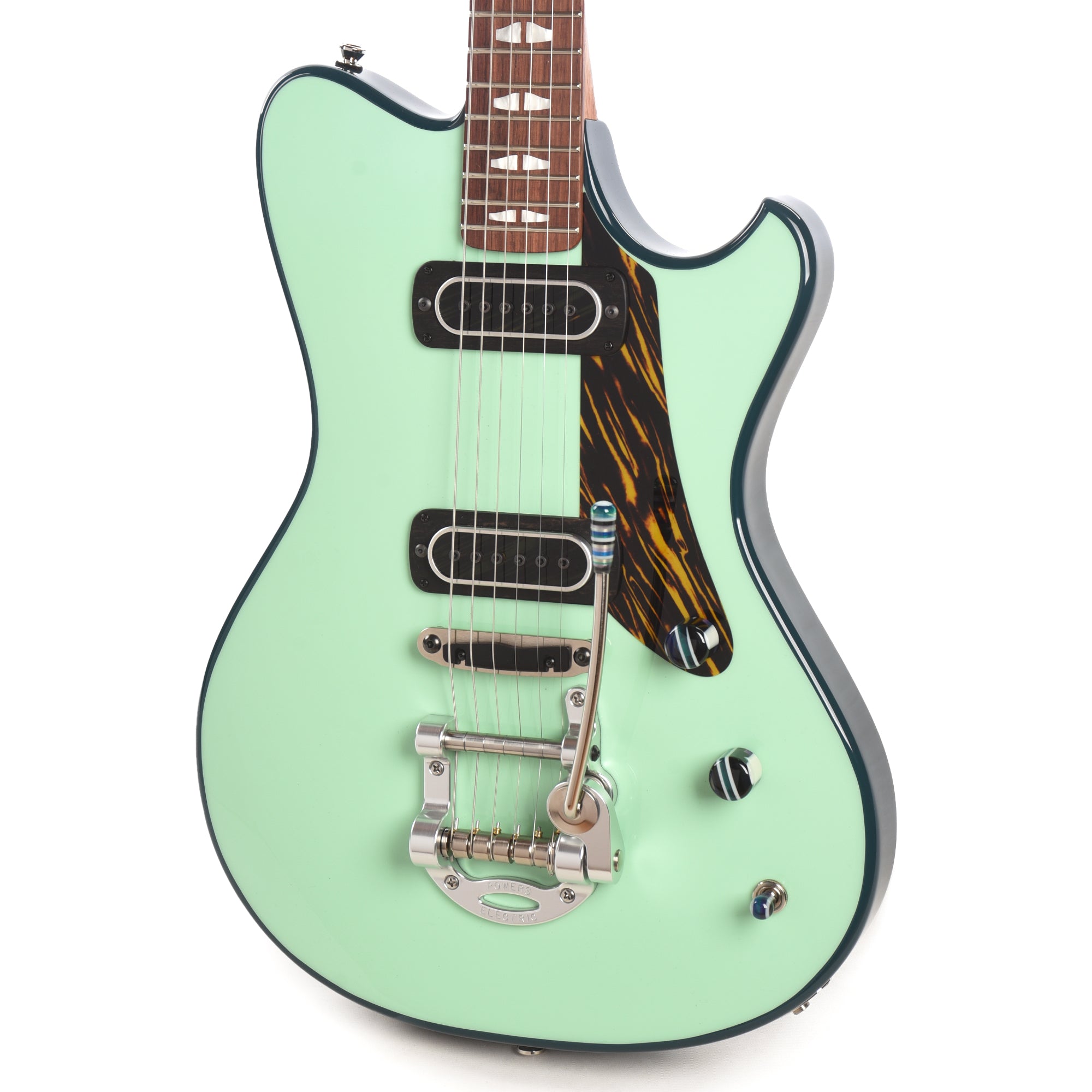 Powers Electric A-Type Two-Tone Mint Green Top & Fjord Green Back/Sides w/PF42 Pickups Electric Guitars / Solid Body