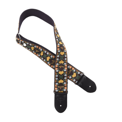 PRS 2.5" Retro Guitar Strap Floral Yellow Accessories / Straps