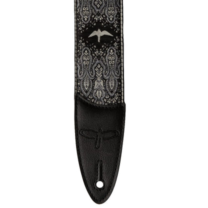PRS 2" Guitar Strap Custom Jacquard Birds Fleur Charcoal Accessories / Straps