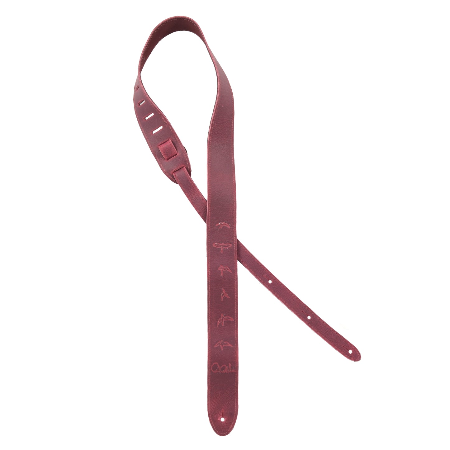 PRS 2" Reversible Garment Leather & Suede Birds Oxblood Accessories / Straps