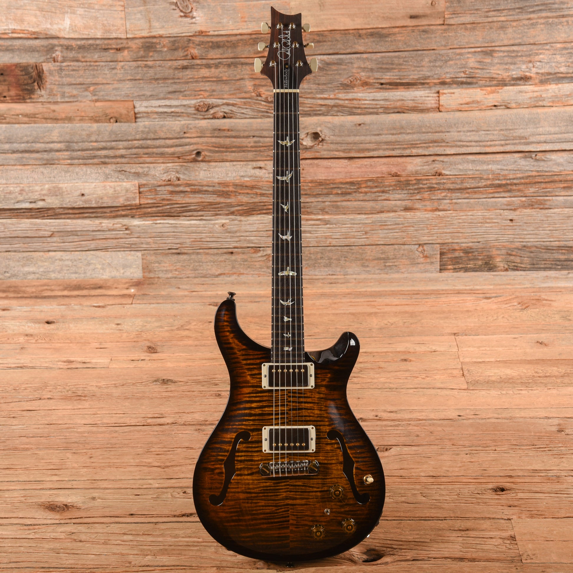PRS Hollowbody II Piezo 10-Top Black Gold Burst 2024 Electric Guitars / Hollow Body