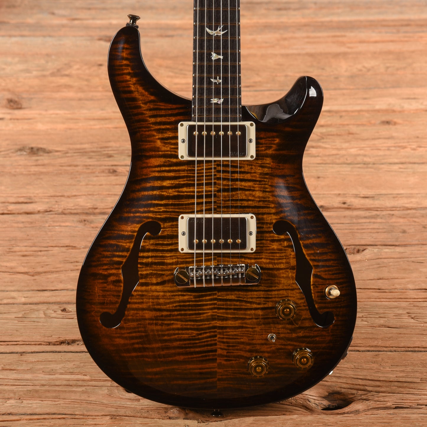 PRS Hollowbody II Piezo 10-Top Black Gold Burst 2024 Electric Guitars / Hollow Body