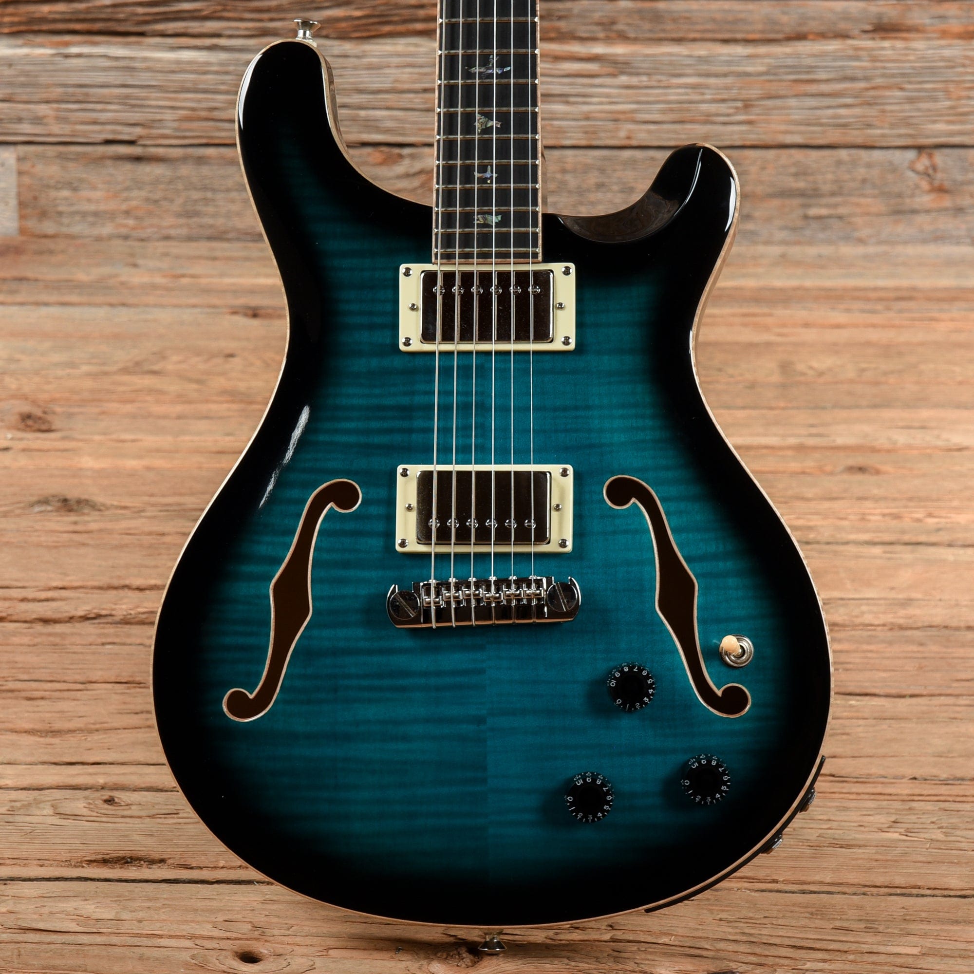 PRS SE Hollowbody II Piezo Peacock Blue Electric Guitars / Hollow Body