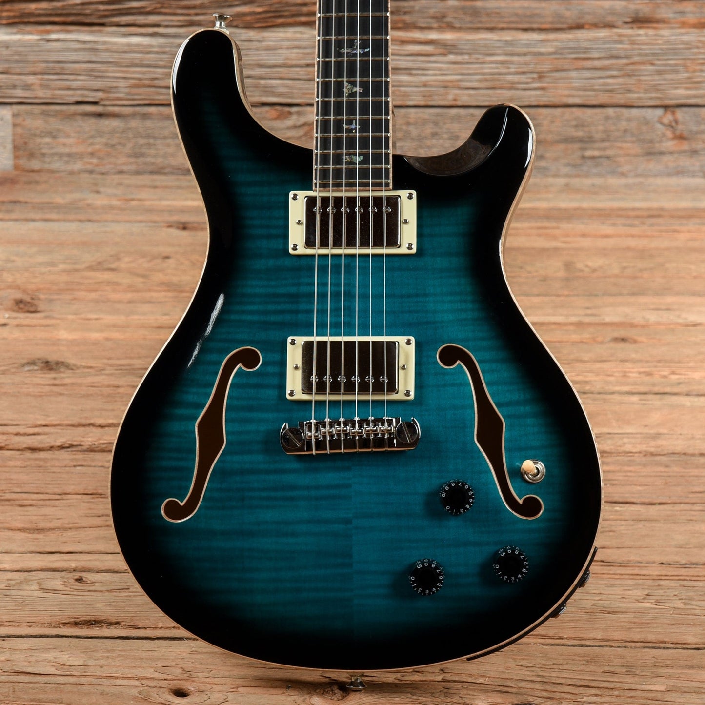 PRS SE Hollowbody II Piezo Peacock Blue Electric Guitars / Hollow Body