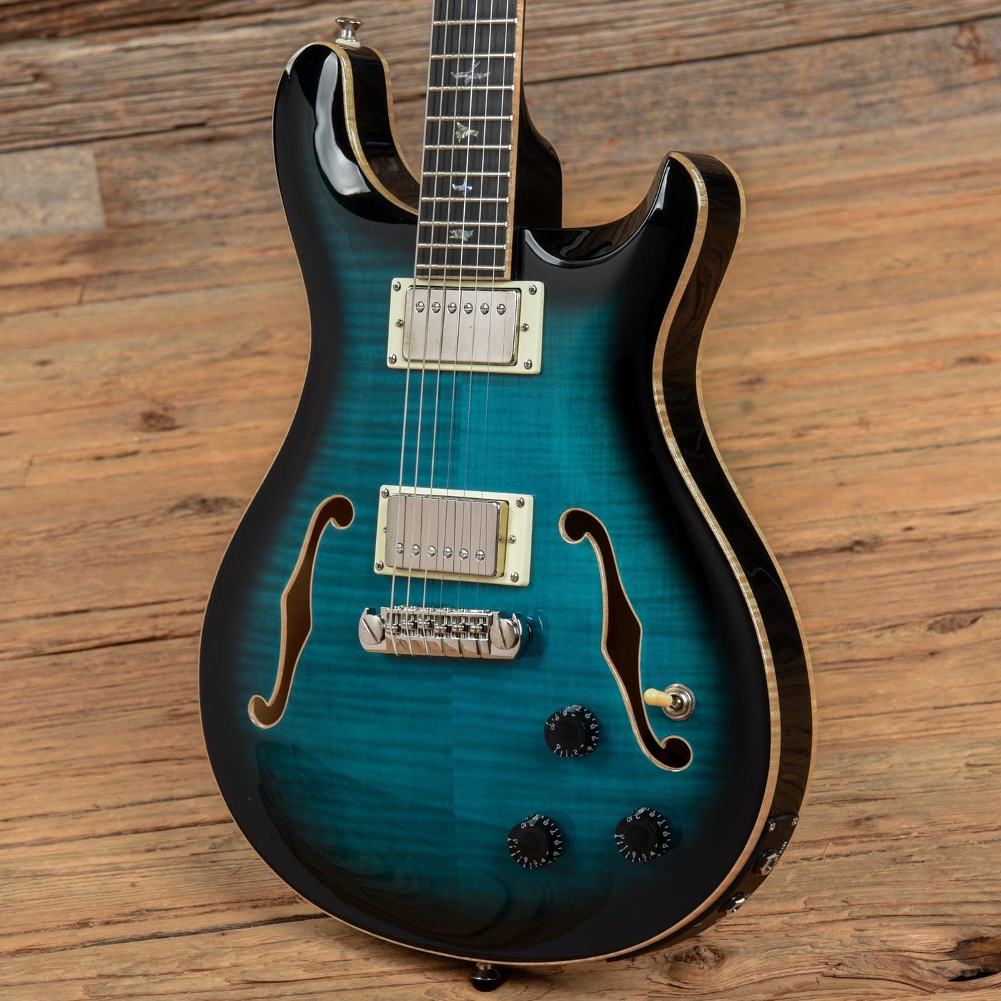 PRS SE Hollowbody II Piezo Peacock Blue Electric Guitars / Hollow Body