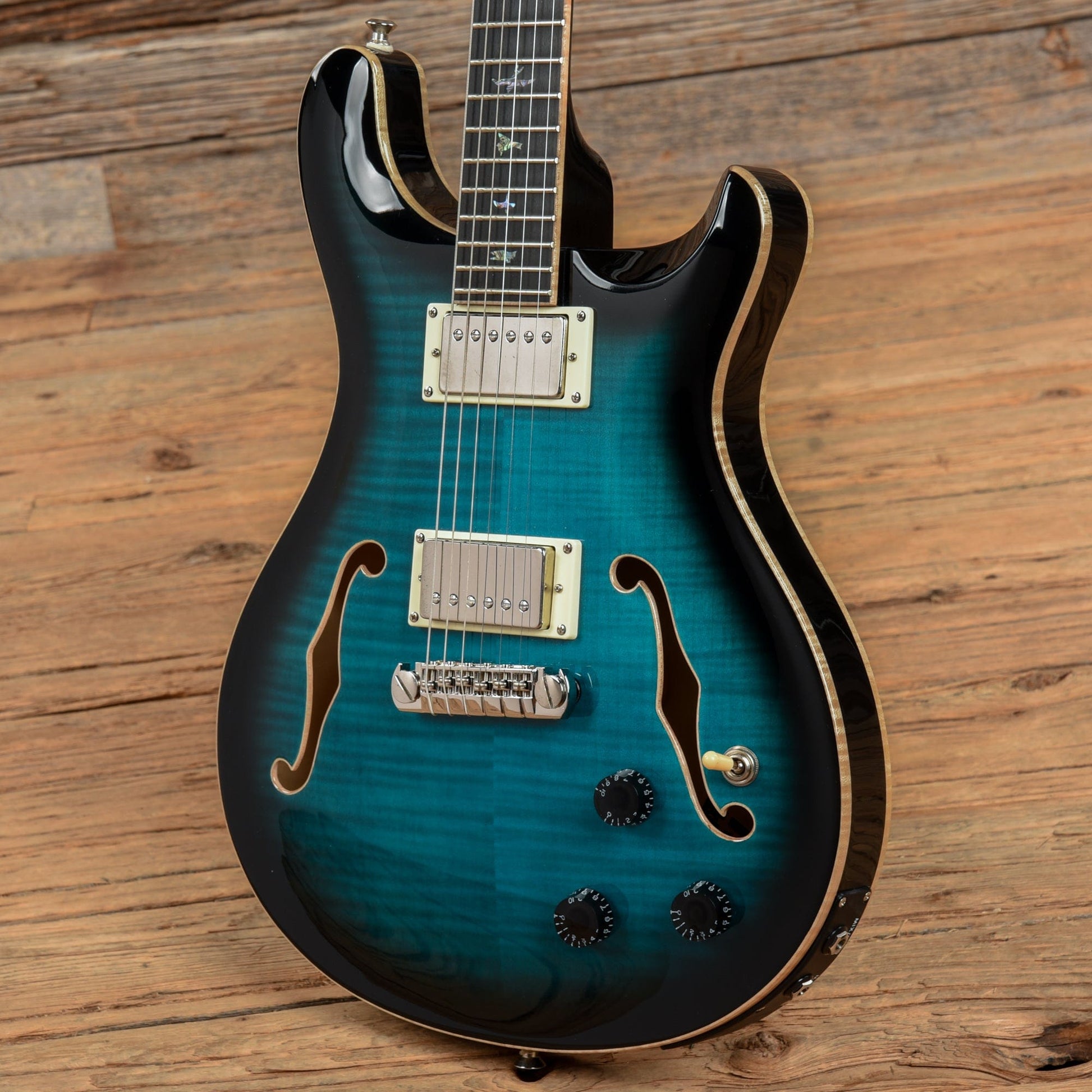 PRS SE Hollowbody II Piezo Peacock Blue Electric Guitars / Hollow Body