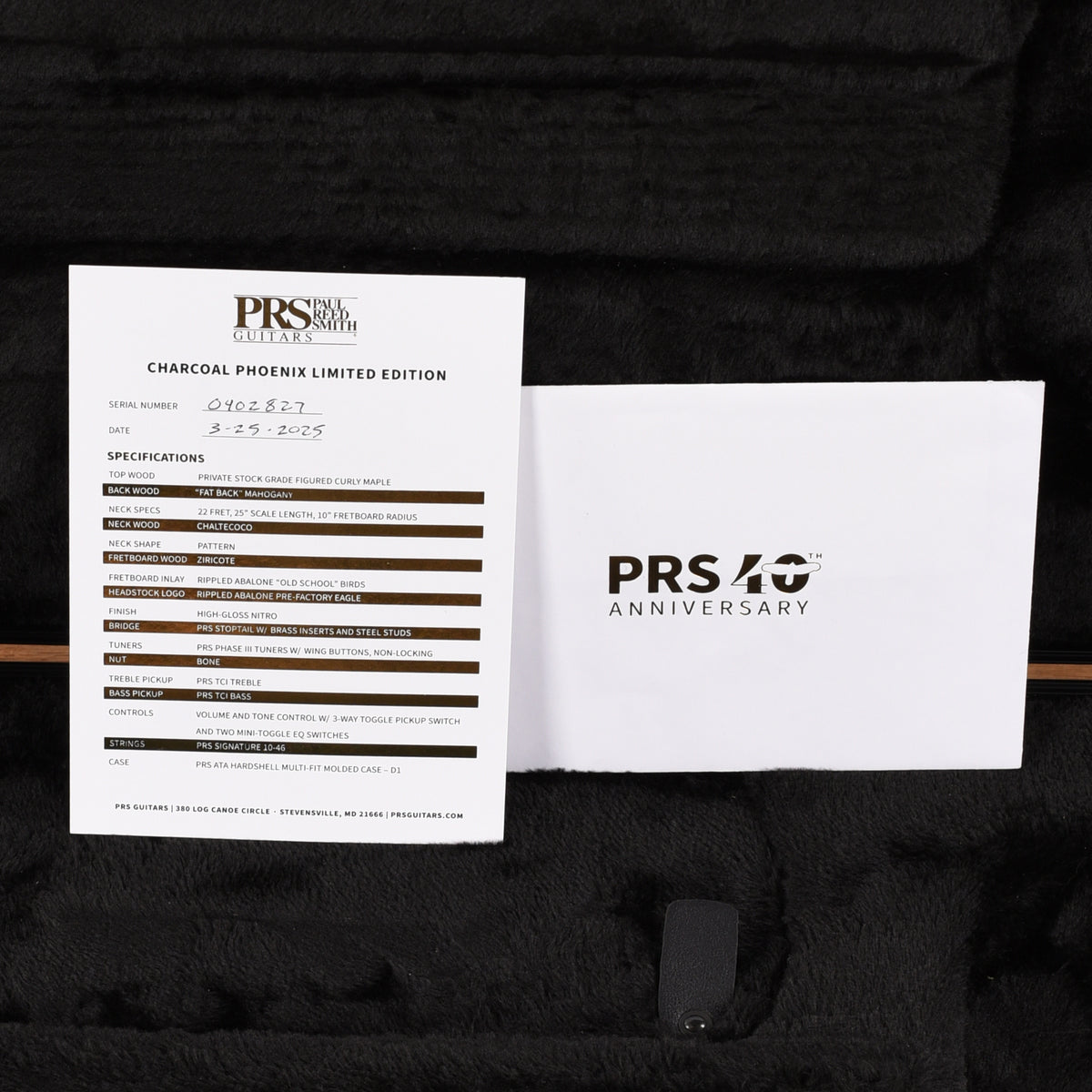 PRS 40th Anniversary Charcoal Phoenix Limited Edition Charcoal Burst 2025 Electric Guitars