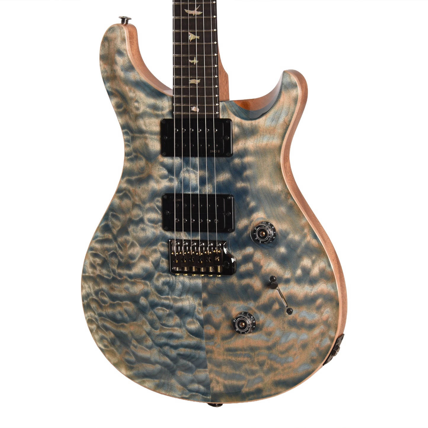 PRS Custom 24 Quilt Artist Top Quilte Maple Top Awabi Birds Private Stock Faded Indigo w/Natural Back Electric Guitars